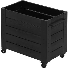 Plus Cubic Blomsterkasse m/hjul 87x50x73, sort