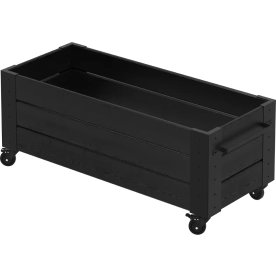 Plus Cubic Blomsterkasse m/hjul 120x50x48, sort