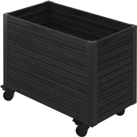 Plus Cubic Blomsterkasse m/hjul 87x47x65,5, sort