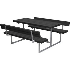 Plus Basic Junior bord/bænkesæt+ryglæn, sort 118cm