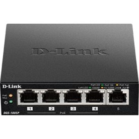 D-LINK Switch, 5-Port, Desktop, Gigabit, PoE+