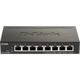 D-LINK Switch, 8-Port, PoE, Gigabit, Smart-styret