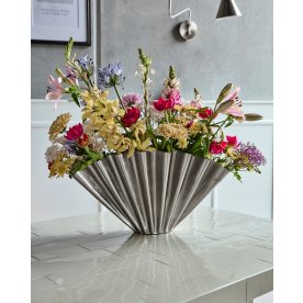 House Doctor Flood Vase H30cm, børstet sølvfinish