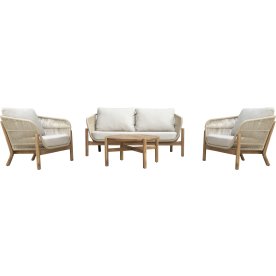 Bali Loungesæt 4 pers. med hynder, akacietræ/natur