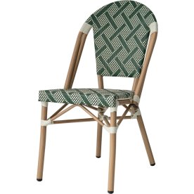 Cannes Havestol, flet/alu, UV, stabelbar, grøn