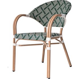 Marseille Havestol, flet/alu, UV, stabelbar, grøn