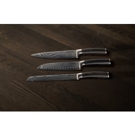 by Gaard Damascus knivsæt, 3 dele