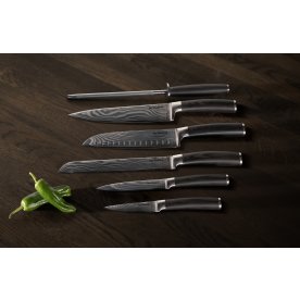 by Gaard Damascus knivsæt, 6 dele