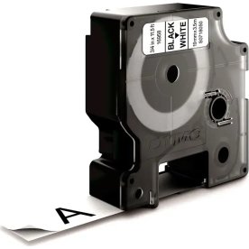 Dymo D1 fleksibelt tape 19mm, sort på hvid