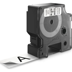 Dymo D1 labeltape 24mm, sort på hvid