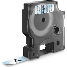 Dymo D1 labeltape 12mm, sort på klar