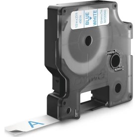 Dymo D1 labeltape 12mm, blå på hvid