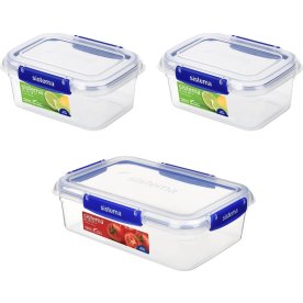 Sistema Klip It+ opbevaringsboks, 3-pak, blå