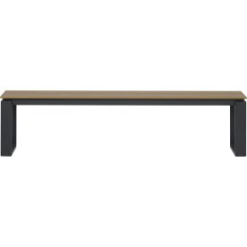 Martinus Havebænk, 180x36cm, sort/valnød bøg