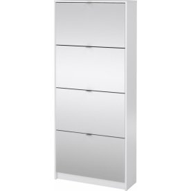 Coreline skoskab 4 låger/8 rum, spejl/hvid