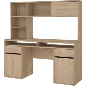 Small Officeline skrivebord m/overdel, eg