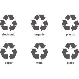 Affaldssorterings mærkater, magnetisk, 8 stk.