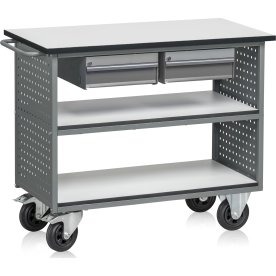 Værkstedsvogn FLEX 200, med 2 skuffer+hylde, grå