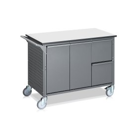 Affaldssorteringsvogn, 8 beholdere, 280 L., grå