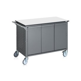 Affaldssorteringsvogn, 6 beholdere, 300 L., grå