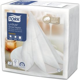 Tork Linstyle Middagsserviet, Hvid, 50 stk.