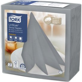 Tork Linstyle Middagsserviet, Grå, 50 stk.