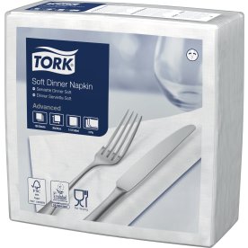 Tork Middagsserviet, 3-lag, Hvid, 100 stk.