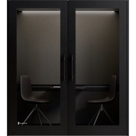 PhoneAlone Dobbeltboks, 2 pers. Sort/Sort lameller