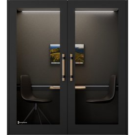 PhoneAlone Dobbeltboks, 2 pers., Sort/ Eg lameller