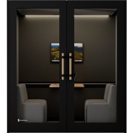 PhoneAlone Mødeboks, 4 pers., Sort/ Eg lameller