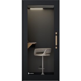 PhoneAlone Telefonboks, Sort/ Eg lameller