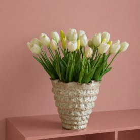 Aura Copenhagen Tulipan Buket 50 stilke, hvid