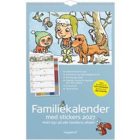 Mayland 2027 Familiekalender m. stickers, 5 kol.