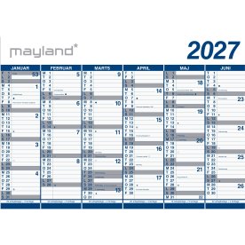 Mayland 2027 Kæmpekalender, 2x6 mdr. paprør