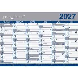 Mayland 2027 Kæmpekalender, papir, 2x6 mdr. paprør