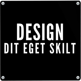 Skilt | Kvadrat | 12 x 12 cm | M. huller