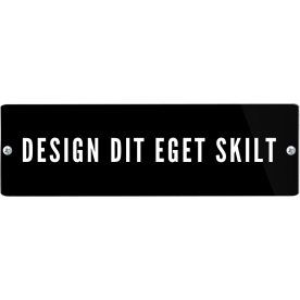 Skilt | Rektangel | 21 x 6,5 cm | M. huller