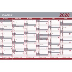 Mayland 2028 Dobbelt halvårskalender