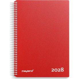 Mayland 2028 Timekalender, plast, rød