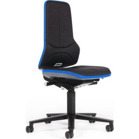 Neon Arbejdsstol, sort/blå, Skintec, hjul