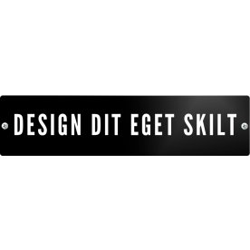 Skilt | Rektangel | 27 x 6,5 cm | M. huller
