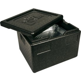 Termokasse, 39x33x28cm, 19L, 1/2 GN, EPP, sort