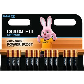 Duracell Optimum AAA batteri, 12 stk