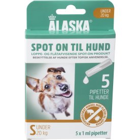 Alaska flåt- og loppemiddel, hund 1-20 kg, 5x1 ml