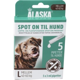 Alaska flåt- og loppemiddel, hund 40-60 kg, 5x3 ml