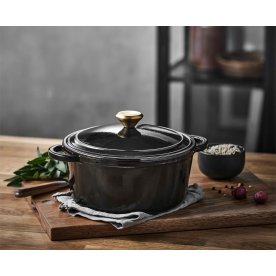Pillivuyt Gourmet Støbejernsgryde, 3,8 liter, sort