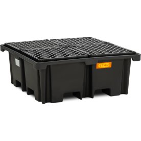 Opsamlingskar med PE rist, PE, 400L, til 4 tønder