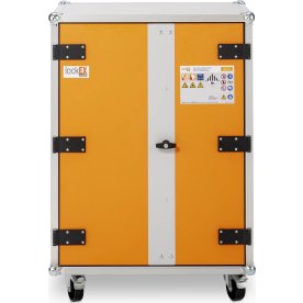 Batteriopbevaringsskab 230V m/hjul, 66x80x115 cm.
