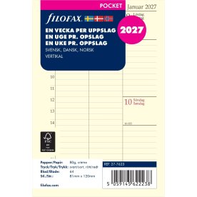 Filofax 2027 Refill | Pocket | Uge | Højformat