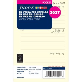 Filofax 2027 Refill | Pocket | Uge pr. opslag